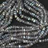 Natural Silver Coated Labradorite Faceted Roundel Beads Strand Length 10 Inches and Size 7mm approx.